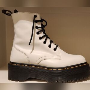 Dr. Martens White and Black Combat Boots